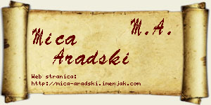 Mića Aradski vizit kartica